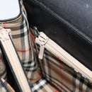 Burberrys Nova Check Hand Bag Leather Black Silver Auth ep13393-19