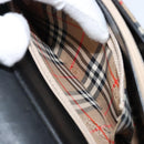 Burberrys Nova Check Hand Bag Leather Black Silver Auth ep13393-12