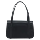 Burberrys Nova Check Hand Bag Leather Black Silver Auth ep13393-2