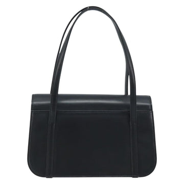 Burberrys Nova Check Hand Bag Leather Black Silver Auth ep13393 - 0