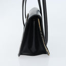 Burberrys Nova Check Hand Bag Leather Black Silver Auth ep13393-4