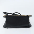 Burberrys Nova Check Hand Bag Leather Black Silver Auth ep13393-5