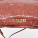 Miu Miu Shoulder Bag Leather Pink Gold Auth ep13395-17