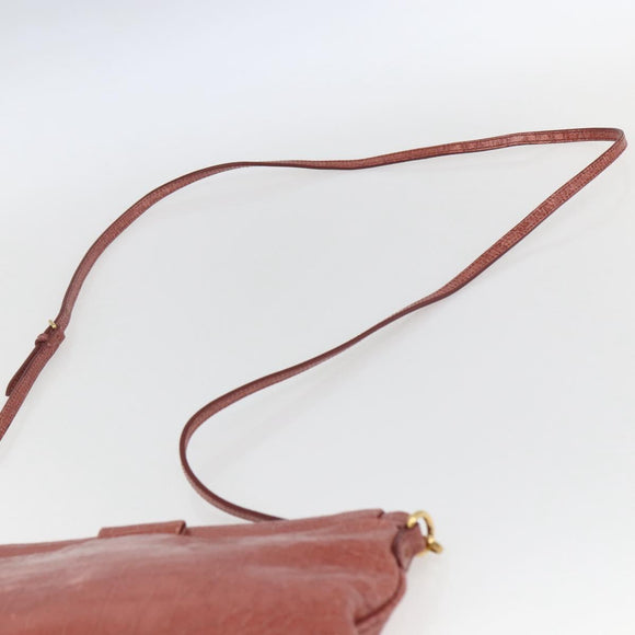Miu Miu Shoulder Bag Leather Pink Gold Auth ep13395