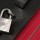 HERMES Herbag Zip Hand Bag Canvas Pink Silver Auth ep13396-20