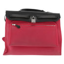 HERMES Herbag Zip Hand Bag Canvas Pink Silver Auth ep13396-2