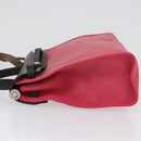 HERMES Herbag Zip Hand Bag Canvas Pink Silver Auth ep13396-4