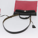 HERMES Herbag Zip Hand Bag Canvas Pink Silver Auth ep13396-8