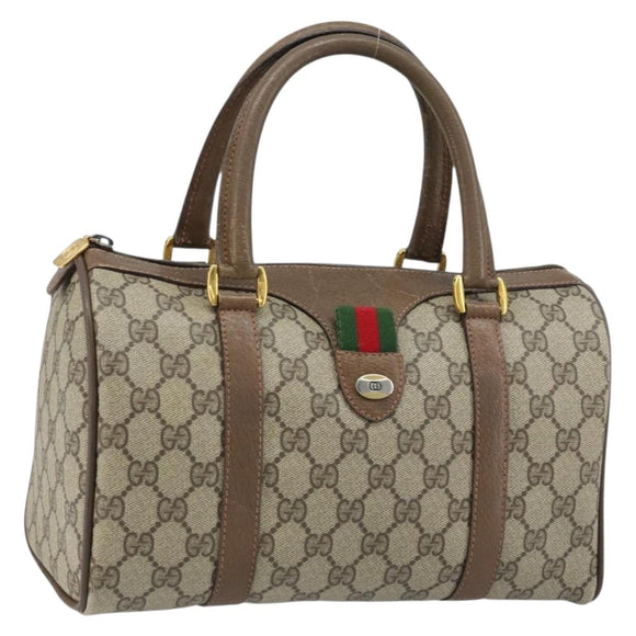 GUCCI GG Supreme Web Sherry Line Tasche PVC Beige Gold 39 02 006 Auth ep13397
