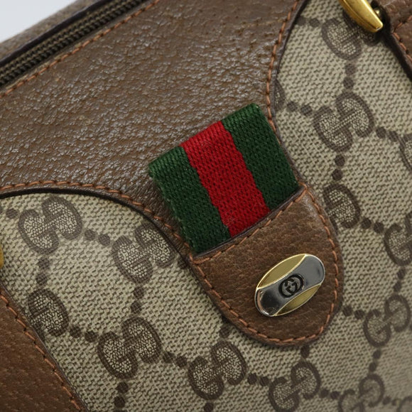 GUCCI GG Supreme Web Sherry Line Tasche PVC Beige Gold 39 02 006 Auth ep13397