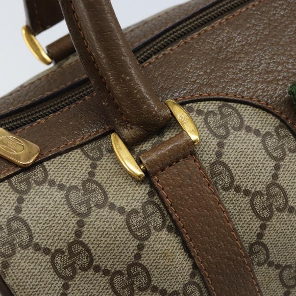 GUCCI GG Supreme Web Sherry Line Tasche PVC Beige Gold 39 02 006 Auth ep13397