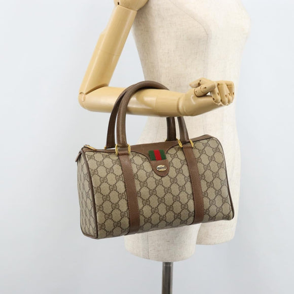 GUCCI GG Supreme Web Sherry Line Tasche PVC Beige Gold 39 02 006 Auth ep13397