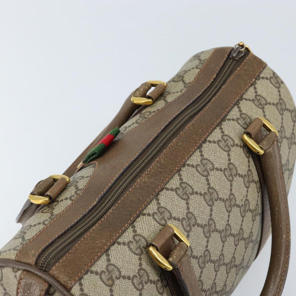 GUCCI GG Supreme Web Sherry Line Tasche PVC Beige Gold 39 02 006 Auth ep13397