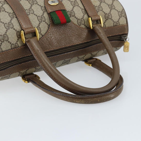 GUCCI GG Supreme Web Sherry Line Tasche PVC Beige Gold 39 02 006 Auth ep13397