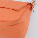 FENDI Mamma Baguette Shoulder Bag Nylon Orange Silver Auth ep13399-15