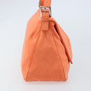 FENDI Mamma Baguette Shoulder Bag Nylon Orange Silver Auth ep13399-4