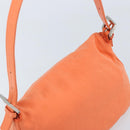 FENDI Mamma Baguette Shoulder Bag Nylon Orange Silver Auth ep13399-6