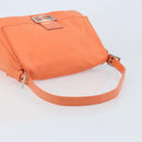 FENDI Mamma Baguette Shoulder Bag Nylon Orange Silver Auth ep13399-7