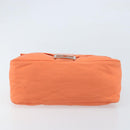 FENDI Mamma Baguette Shoulder Bag Nylon Orange Silver Auth ep13399-5