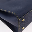 LOEWE Shoulder Bag Leather Navy Gold Auth ep13402-14