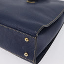 LOEWE Shoulder Bag Leather Navy Gold Auth ep13402-15
