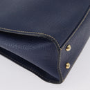 LOEWE Shoulder Bag Leather Navy Gold Auth ep13402-16