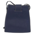 LOEWE Shoulder Bag Leather Navy Gold Auth ep13402-2