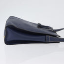 LOEWE Shoulder Bag Leather Navy Gold Auth ep13402-3