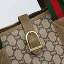 GUCCI GG Plus Supreme Web Sherry Line Tote Bag PVC Beige Gold Auth ep13405-17