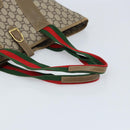GUCCI GG Plus Supreme Web Sherry Line Tote Bag PVC Beige Gold Auth ep13405-7