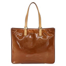 LOUIS VUITTON Monogram Vernis Columbus Tote Bag Bronze M91134 LV Auth ep13407-2