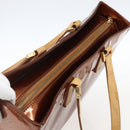 LOUIS VUITTON Monogram Vernis Columbus Tote Bag Bronze M91134 LV Auth ep13407-6