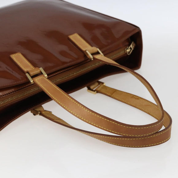 LOUIS VUITTON Monogram Vernis Columbus Tote Bag Bronze M91134 LV Auth ep13407