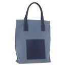 LOEWE Tote Bag Canvas Light Blue Silver Auth ep13411-1