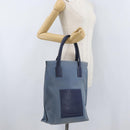 LOEWE Tote Bag Canvas Light Blue Silver Auth ep13411-23