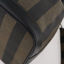 FENDI Pecan Canvas Shoulder Bag PVC Black Brown Auth ep13414-14