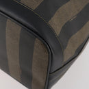 FENDI Pecan Canvas Shoulder Bag PVC Black Brown Auth ep13414-16