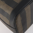 FENDI Pecan Canvas Shoulder Bag PVC Black Brown Auth ep13414-17