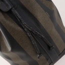 FENDI Pecan Canvas Shoulder Bag PVC Black Brown Auth ep13414-9