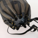 FENDI Pecan Canvas Shoulder Bag PVC Black Brown Auth ep13414-6