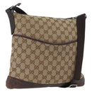 GUCCI GG Canvas Shoulder Bag Beige Silver 145857 Auth ep13417-1