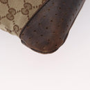 GUCCI GG Canvas Shoulder Bag Beige Silver 145857 Auth ep13417-10