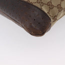 GUCCI GG Canvas Shoulder Bag Beige Silver 145857 Auth ep13417-11