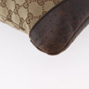 GUCCI GG Canvas Shoulder Bag Beige Silver 145857 Auth ep13417-12