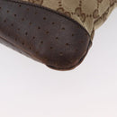 GUCCI GG Canvas Shoulder Bag Beige Silver 145857 Auth ep13417-13