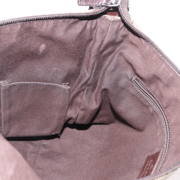 GUCCI GG Canvas Shoulder Bag Beige Silver 145857 Auth ep13417