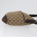 GUCCI GG Canvas Shoulder Bag Beige Silver 145857 Auth ep13417-4