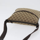 GUCCI GG Canvas Shoulder Bag Beige Silver 145857 Auth ep13417-6