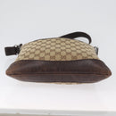 GUCCI GG Canvas Shoulder Bag Beige Silver 145857 Auth ep13417-9