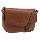 Burberrys Shoulder Bag Leather Brown Gold Auth ep13419-1